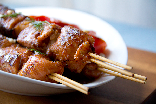Salmon Kabobs | thecozyapron.com