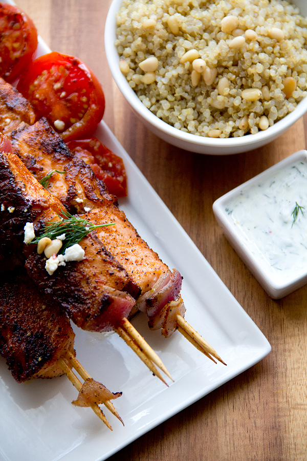 Salmon Kabobs | thecozyapron.com