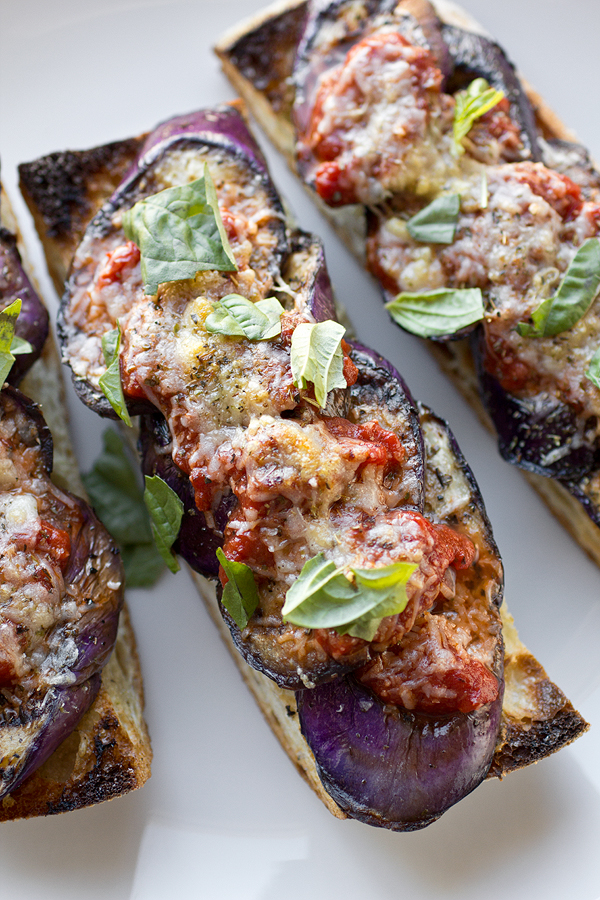 Grilled Eggplant Parmesan on Garlic Ciabatta | thecozyapron.com