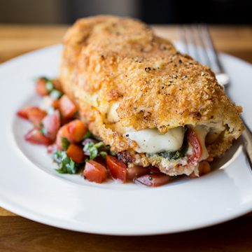 Crispy Stuffed Chicken Caprese