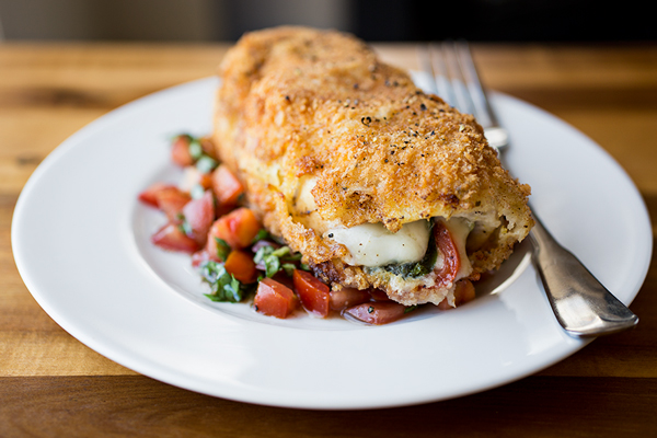 Crispy Stuffed Chicken Caprese, a New Dish to Accompany a New Phase of Life