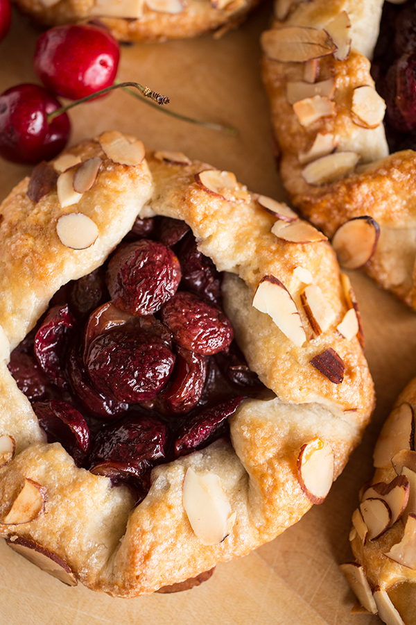 Overhead shot of a homemade Cherry Galette, fresh out of the oven | thecozyapron.com