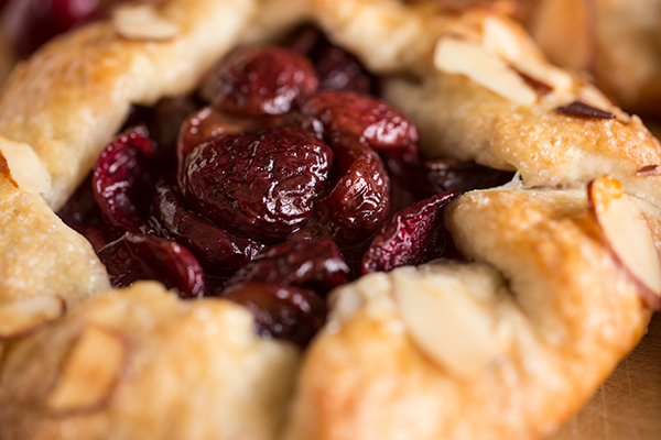 Closeup on a fresh-baked Cherry Galette | thecozyapron.com