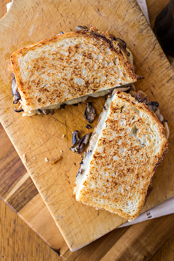 Patty Melt on a Cutting Board | thecozyapron.com