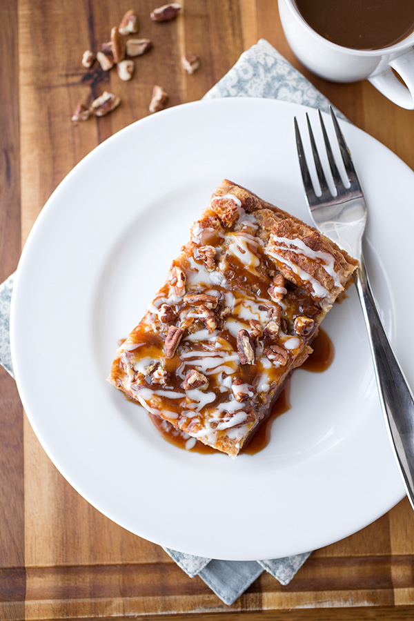 Cinnamon Roll Casserole on a Plate | thecozyapron.com