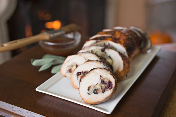 Turkey Roulade with Cranberry Hazelnut Stuffing