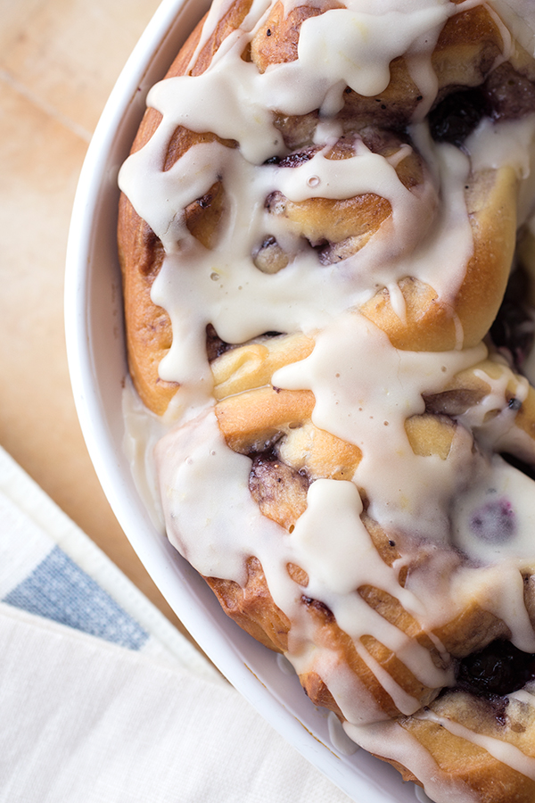 Blueberry Rolls fresh out of the oven | thecozyapron.com