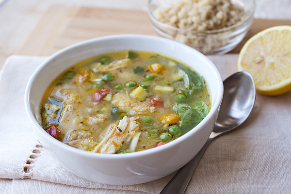 Simple Lemony Chicken Soup with Spring Veggies