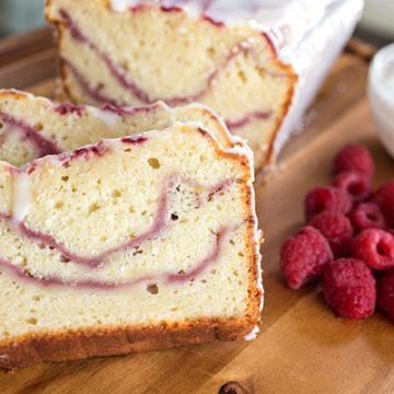 Yogurt Cake with Raspberry Swirl | thecozyapron.com
