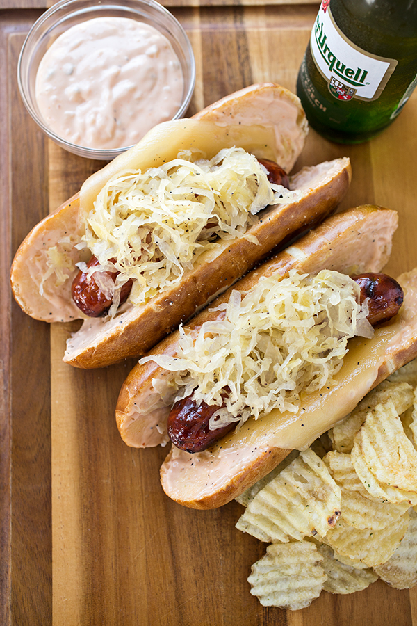 Reuben Roll with Sauerkraut and Russian Dressing | thecozyapron.com