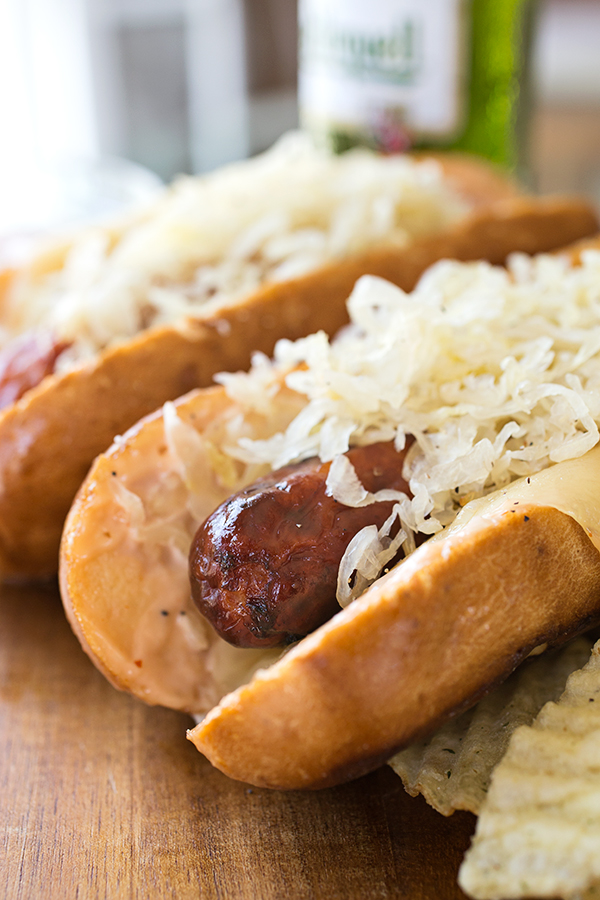 Reuben Roll with Sauerkraut and Russian Dressing | thecozyapron.com