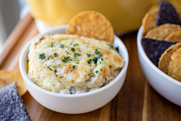 Cheesy Butternut Squash Dip with Spinach | thecozyapron.com