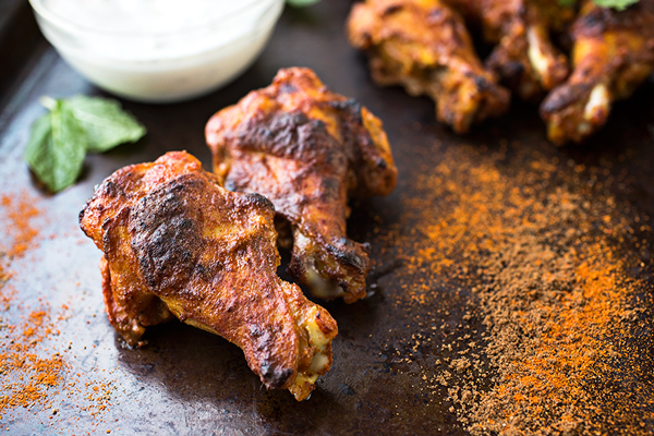 Crispy Baked Chicken Wings Tandoori Style
