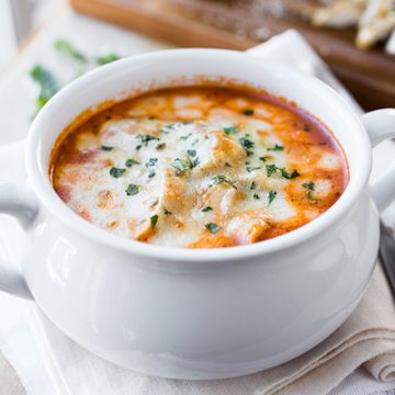 Chicken Parmesan Soup | thecozyapron.com