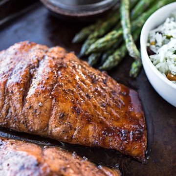 Bourbon Glazed Salmon | thecozyapron.com