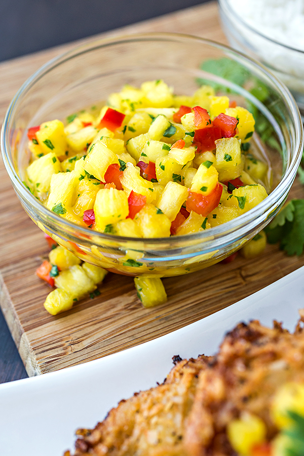 Fresh Pineapple Salsa For Coconut Chicken | thecozyapron.com