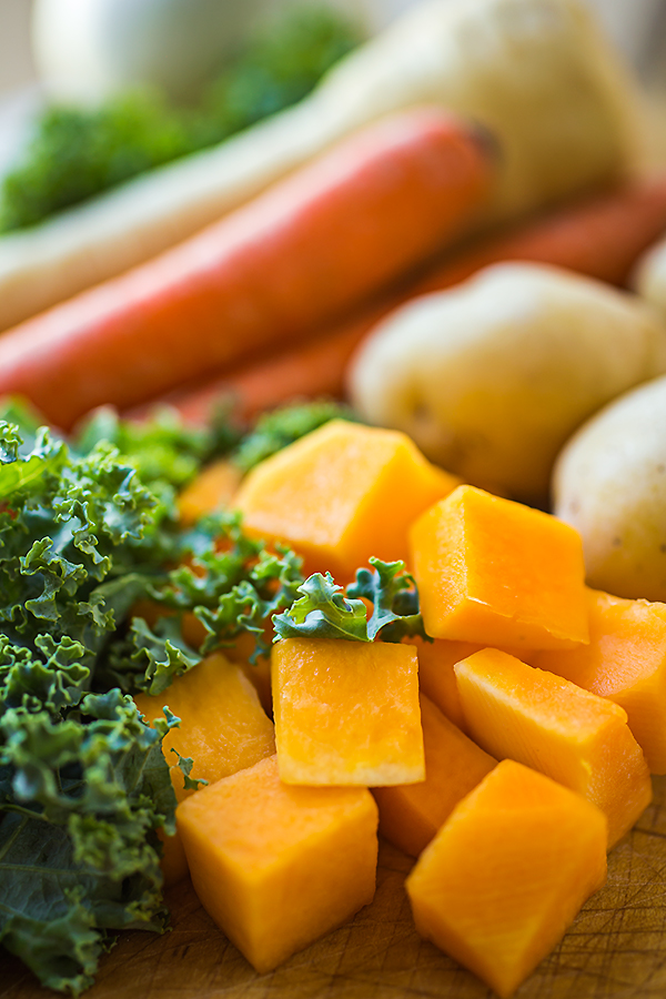 Vegetables for Harvest Stew with Smoked Sausage | thecozyapron.com