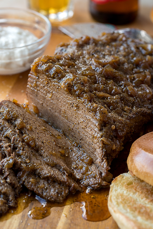 Beef Brisket with Creamy Horseradish Sauce | thecozyapron.com