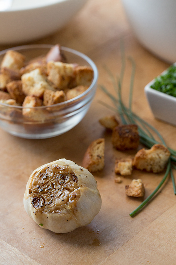 Ingredients for Roasted Garlic Potato Soup | thecozyapron.com