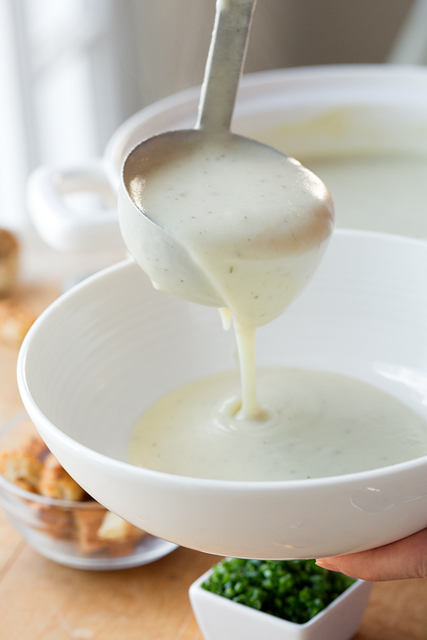 Roasted Garlic Potato Soup | thecozyapron.com