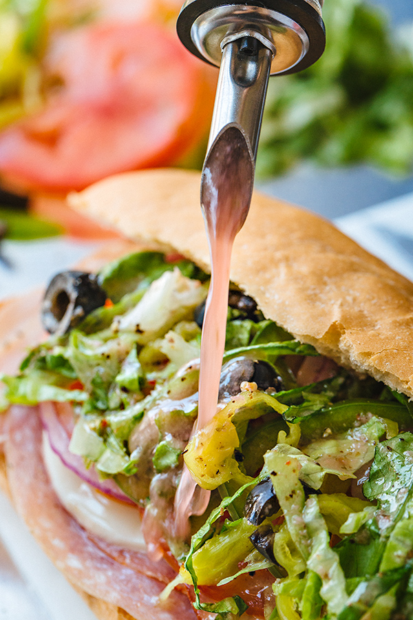 Italian Sub with Red Wine Vinaigrette | thecozyapron.com
