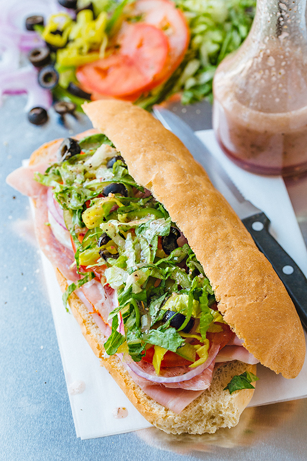 Italian Sub with Red Wine Vinaigrette | thecozyapron.com
