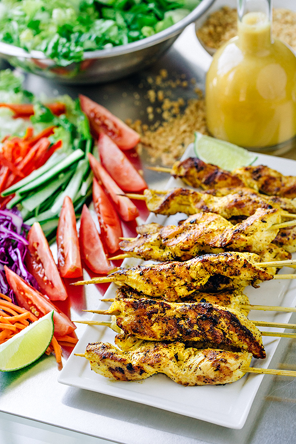 Ingredients for Thai Chicken Satay Salad | thecozyapron.com