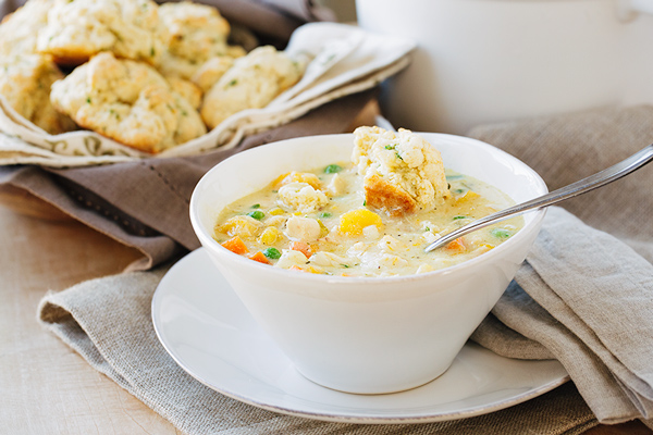 Chicken Chowder with Drop Biscuits