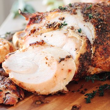 Baked Turkey Breast with Roasted Garlic | thecozyapron.com