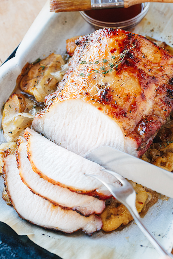 Pork Roast with Apple Brandy Glaze | thecozyapron.com