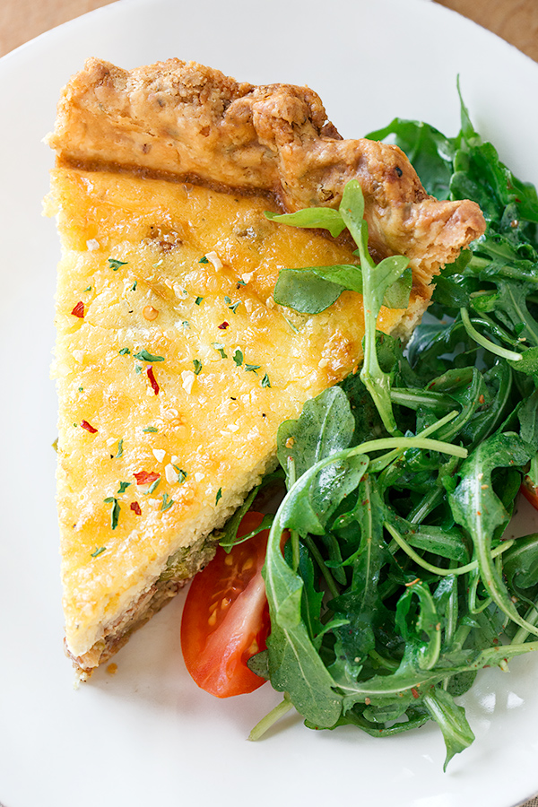 Asparagus Quiche with Salad | thecozyapron.com