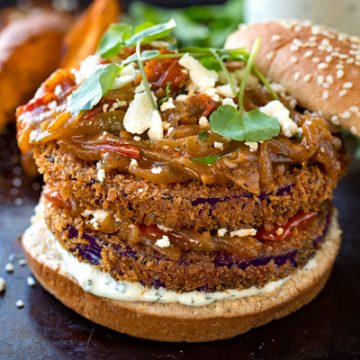 Crispy Eggplant Burger | thecozyapron.com