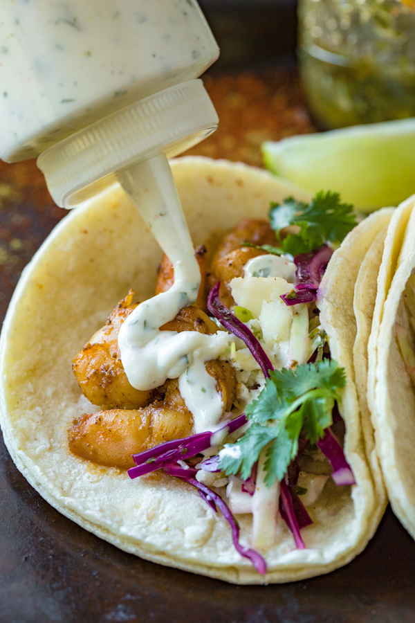 Shrimp Tacos with Awesome Sauce | thecozyapron.com