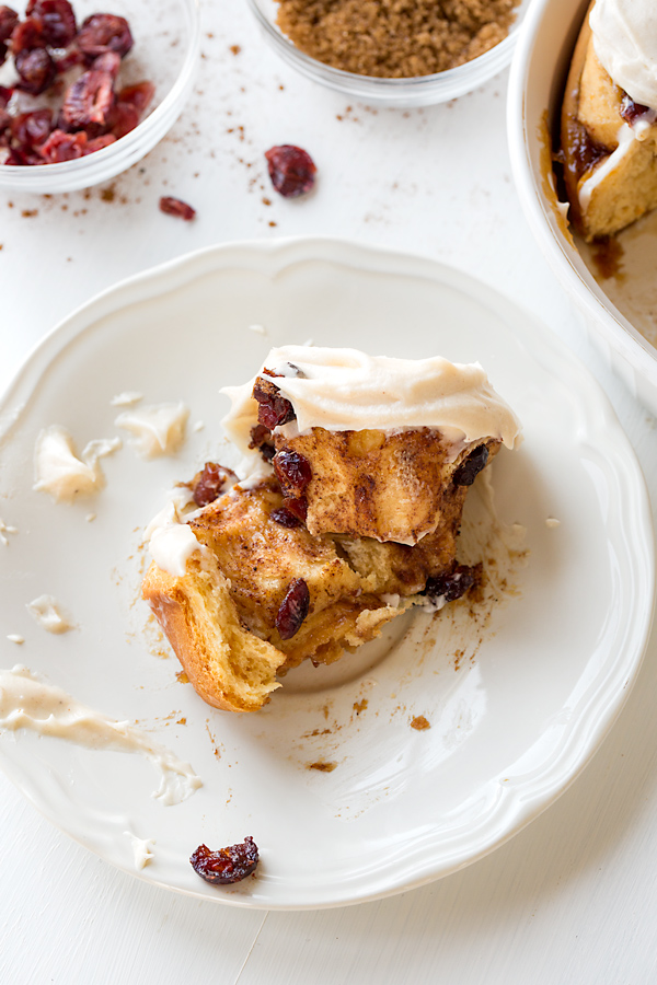 Orange Cinnamon Roll on Plate | thecozyapron.com