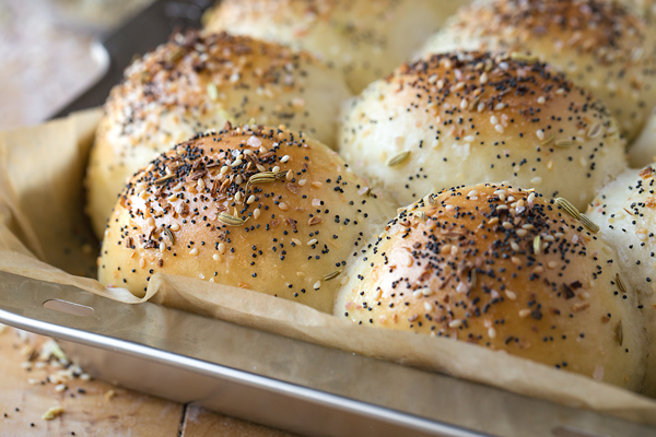 Homemade Rolls with Everything Seasoning