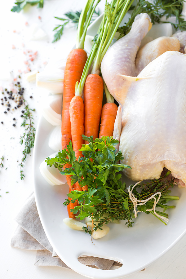 Ingredient for Homemade Chicken Broth | thecozyapron.com