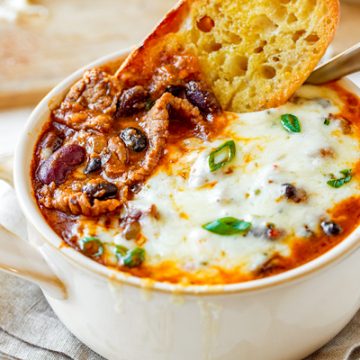Chili Cheesesteak Stew | thecozyapron.com