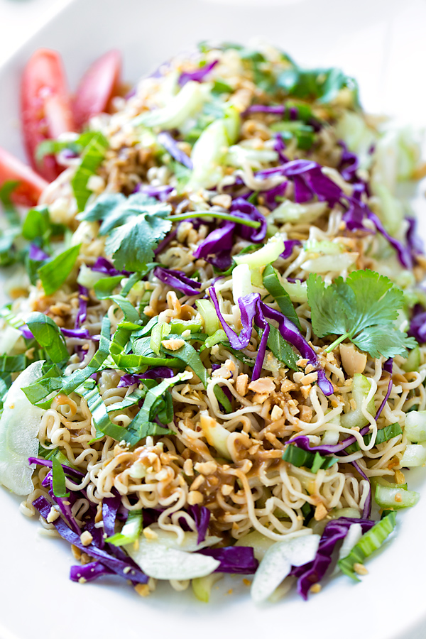 A big bowl of Ramen Noodle Salad | thecozyapron.com
