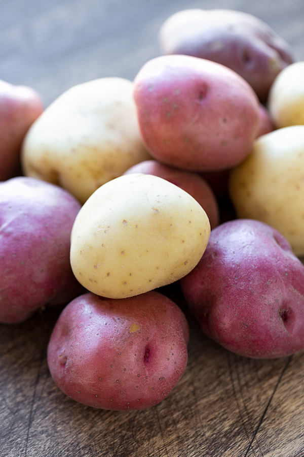 Red and Yellow Baby Potatoes for my Roasted Potatoes Recipe | thecozyapron.com