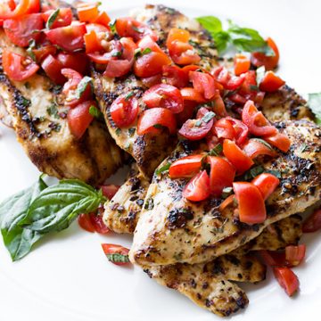 Grilled Chicken Breasts with Tomato-Basil Salsa | thecozyapron.com