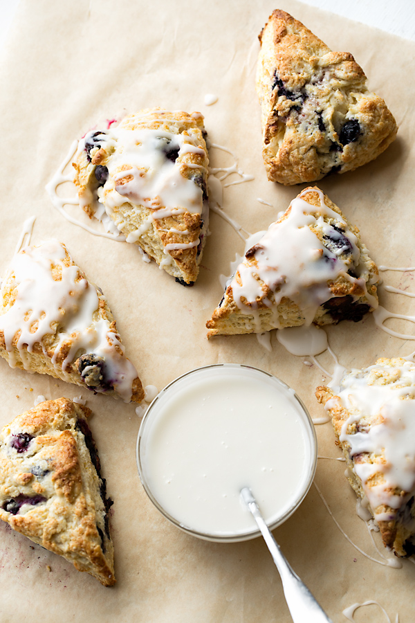 Blueberry Scones with Buttermilk Glaze | thecozyapron.com