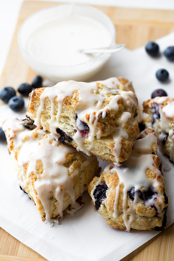 Blueberry Scones with Buttermilk Glaze | thecozyapron.com