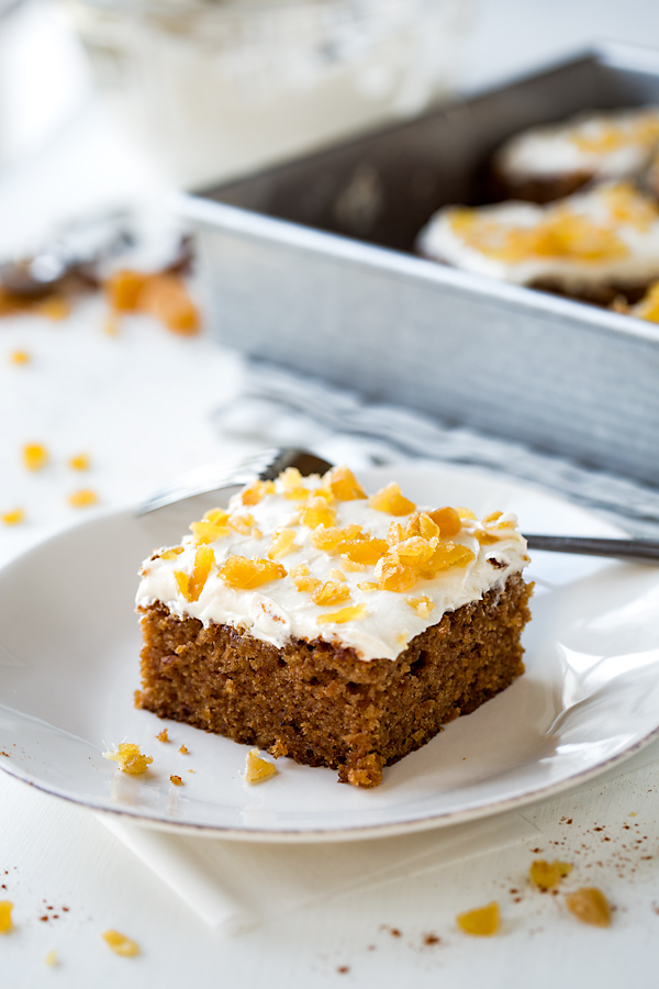 A slice of Chinese Five Spice Cake on a dessert plate | thecozyapron.com