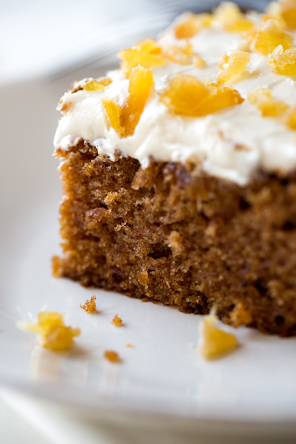 Close-up on a slice of Chinese Five Spice Cake on a plate | thecozyapron.com