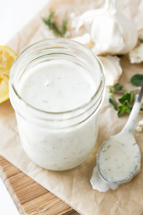 Creamy Lemon Dressing for Greek Salad | thecozyapron.com
