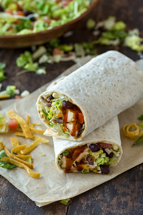 BBQ Chicken Salad Wrap | thecozyapron.com