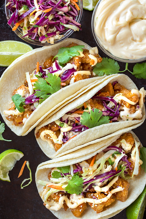 General Tsos Chicken Tacos | thecozyapron.com