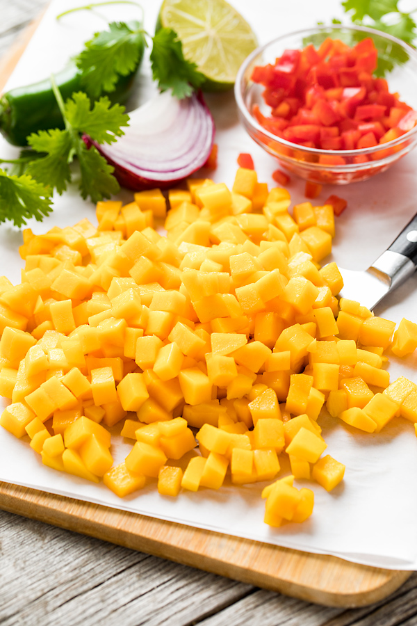 Mango Salsa Preparation | thecozyapron.com