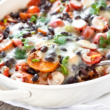 Southwest Sweet Potato Casserole with Chorizo | thecozyapron.com