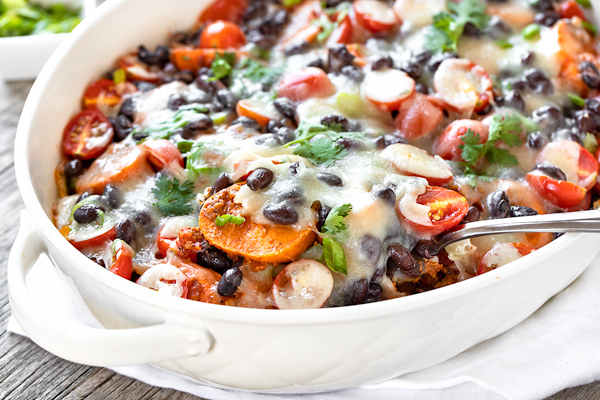 Southwest Sweet Potato Casserole with Chorizo